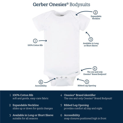 Gerber Unisex-Baby 8-pack Short Sleeve Onesies Bodysuits