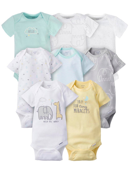 Gerber Unisex-Baby 8-pack Short Sleeve Onesies Bodysuits