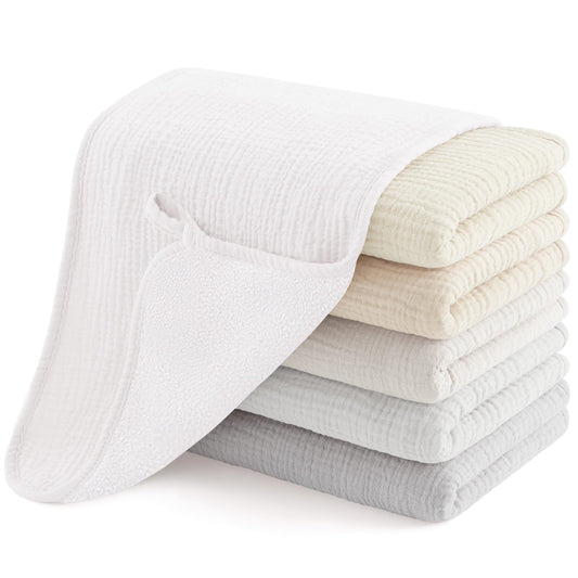 Muslin Baby Burp Cloths Soft Absorbent 6 Pack 20x10 Inches