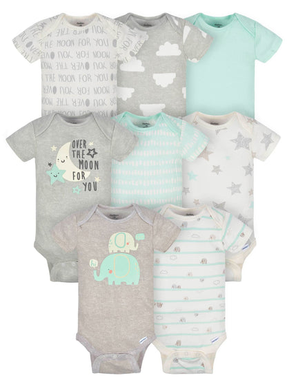 Gerber Unisex-Baby 8-pack Short Sleeve Onesies Bodysuits