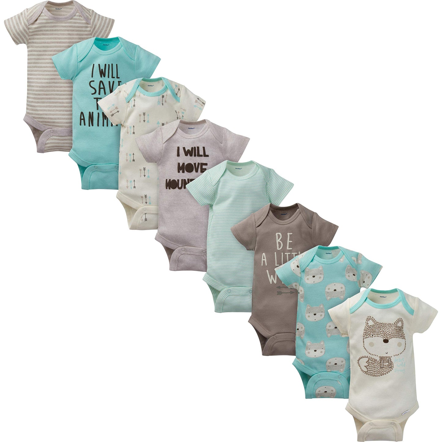 Gerber Unisex-Baby 8-pack Short Sleeve Onesies Bodysuits