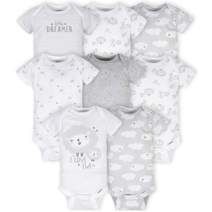 Gerber Unisex-Baby 8-pack Short Sleeve Onesies Bodysuits
